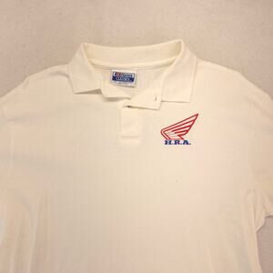 Hanes HRA Casual Collared Short Sleeve Polo Shirt Adult Mens Size XL White